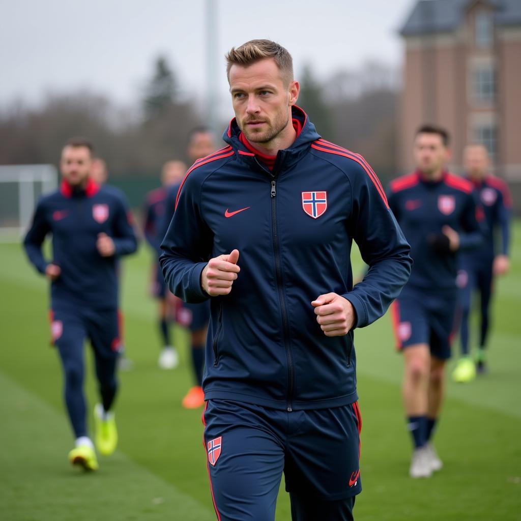 Haaland training with Norway teammates