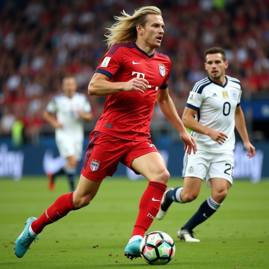 Erling Haaland on the pitch