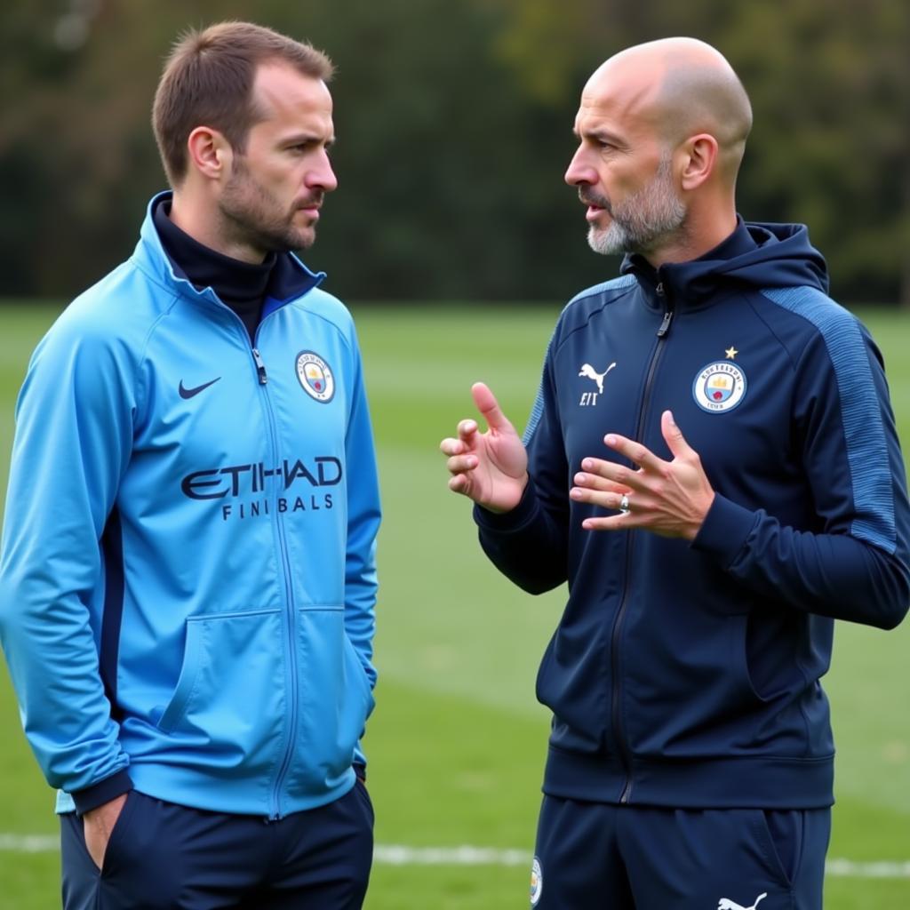 Haaland and Pep Guardiola in Training