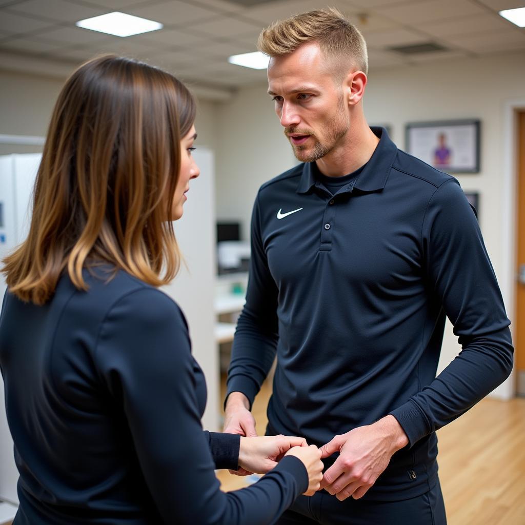 Erling Haaland with Physiotherapist