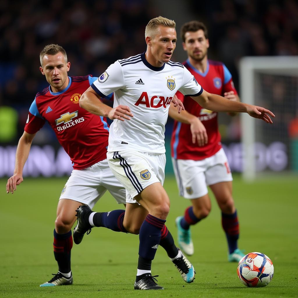 Erling Haaland playing against Leeds United