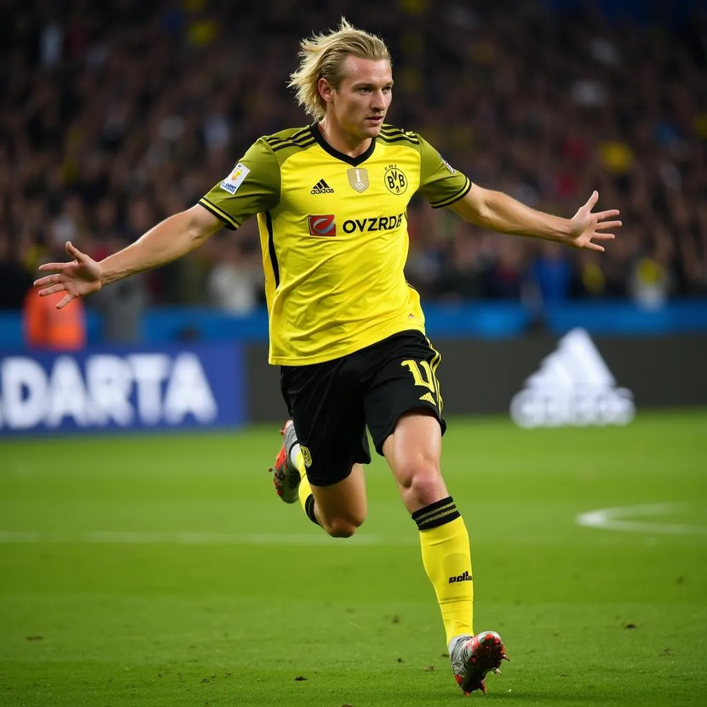 Erling Haaland in action for Borussia Dortmund