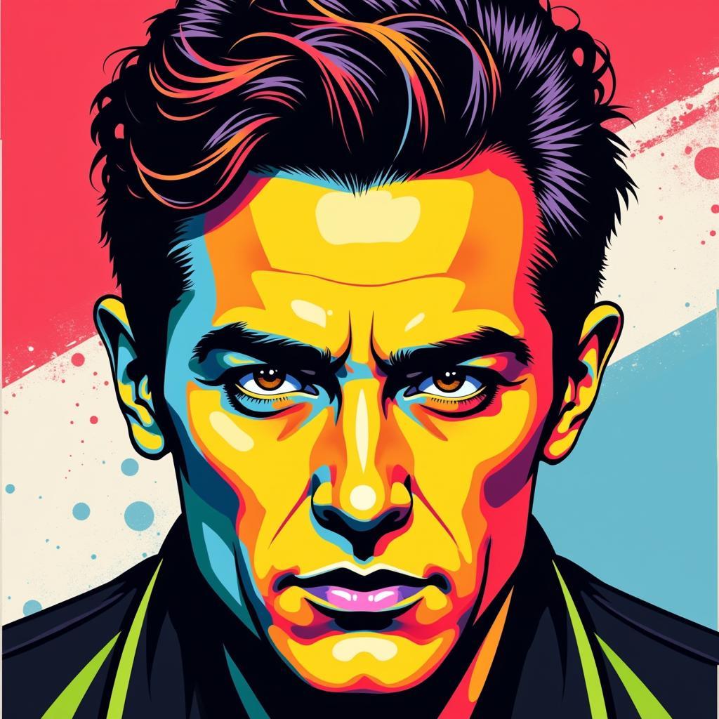 A stylized pop art portrait of Erling Haaland.