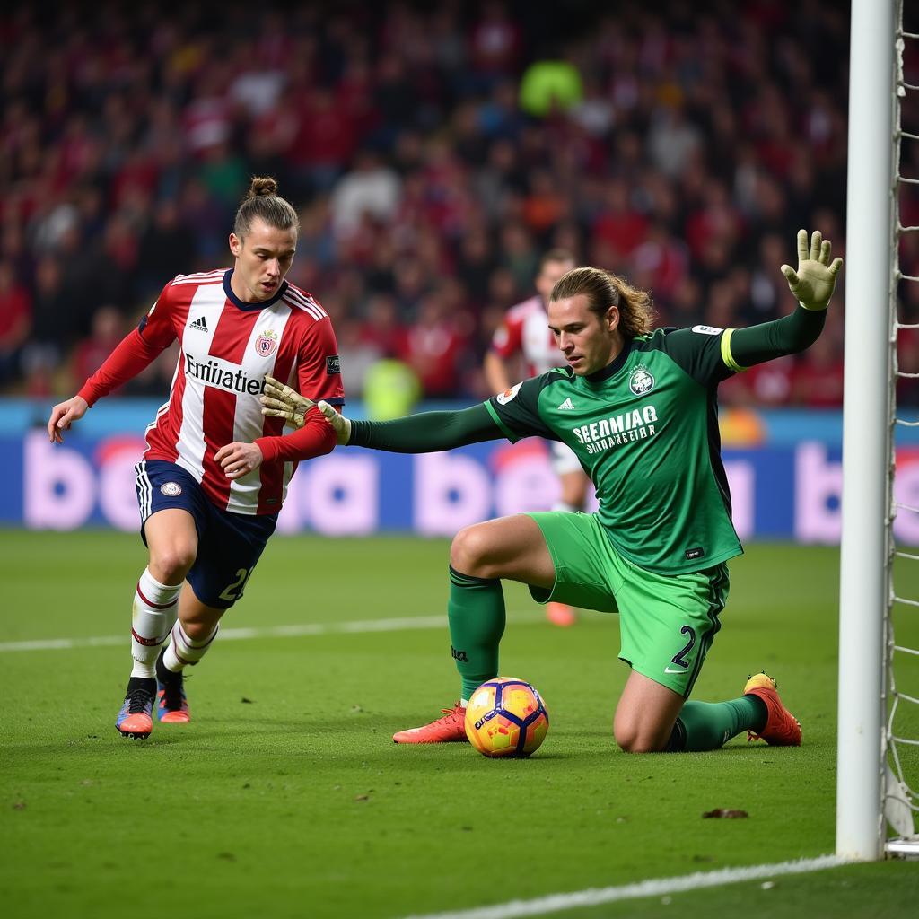 Haaland scoring a goal in a Premier League match