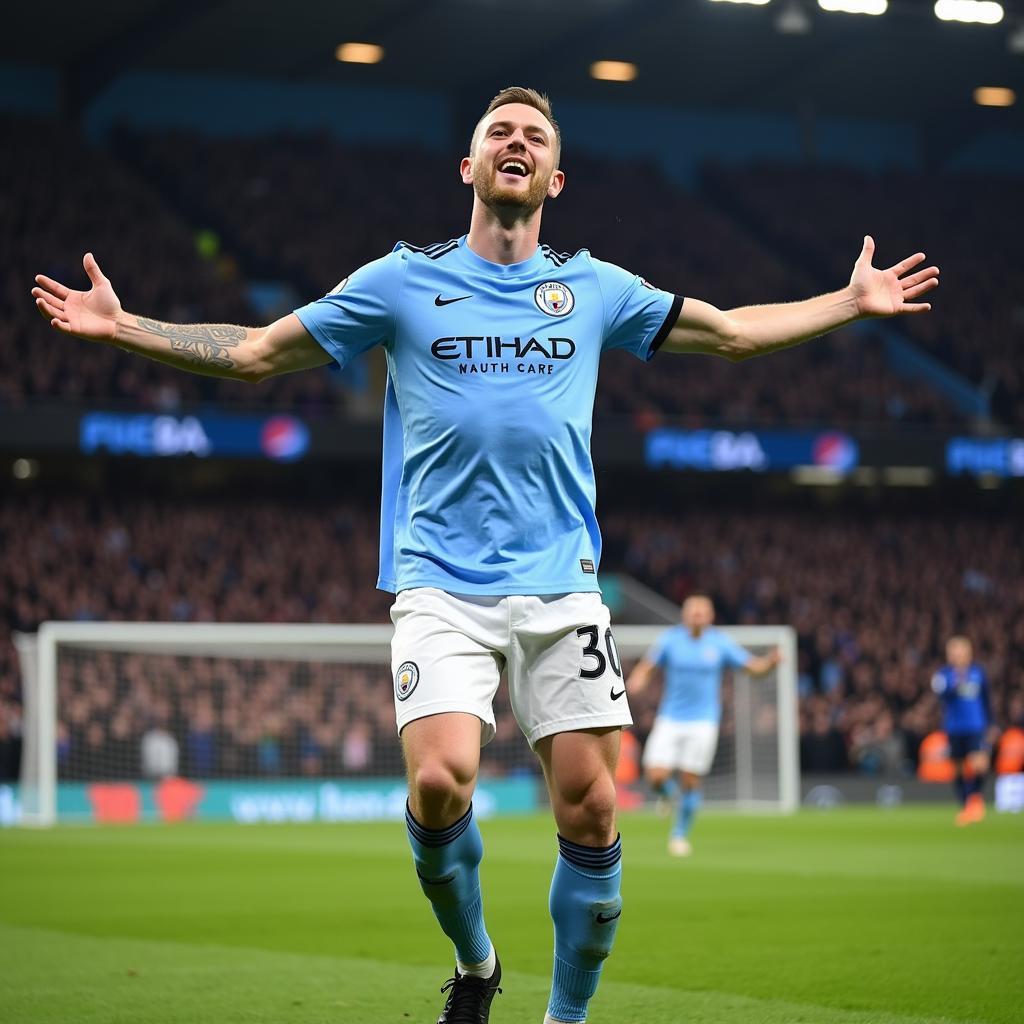 Erling Haaland Celebrating a Premier League Goal