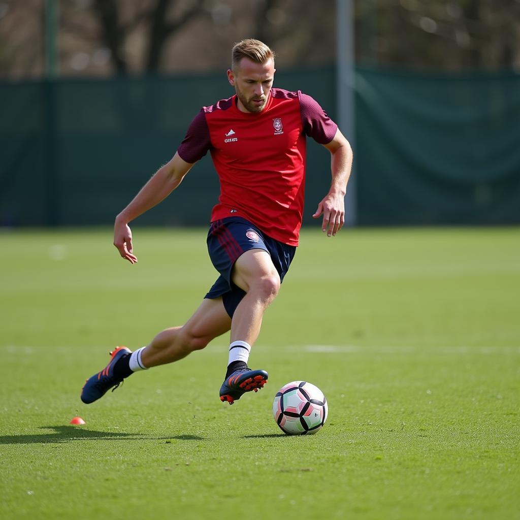 Erling Haaland demonstrates his precise goal-scoring technique