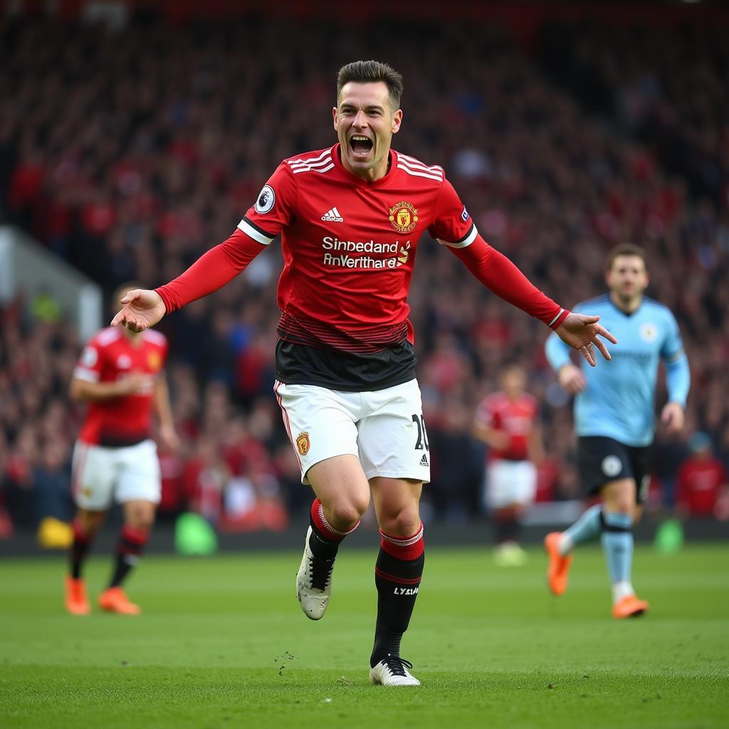 Haaland celebrating a Premier League goal