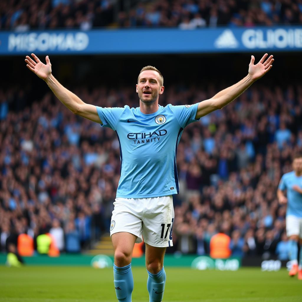 Erling Haaland celebrating a Premier League goal