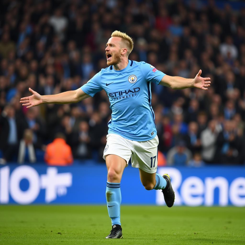 Erling Haaland celebrates a Premier League Goal