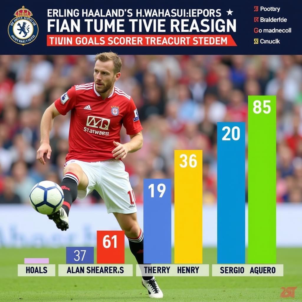 Comparison Chart of Haaland's Premier League goals with other top strikers