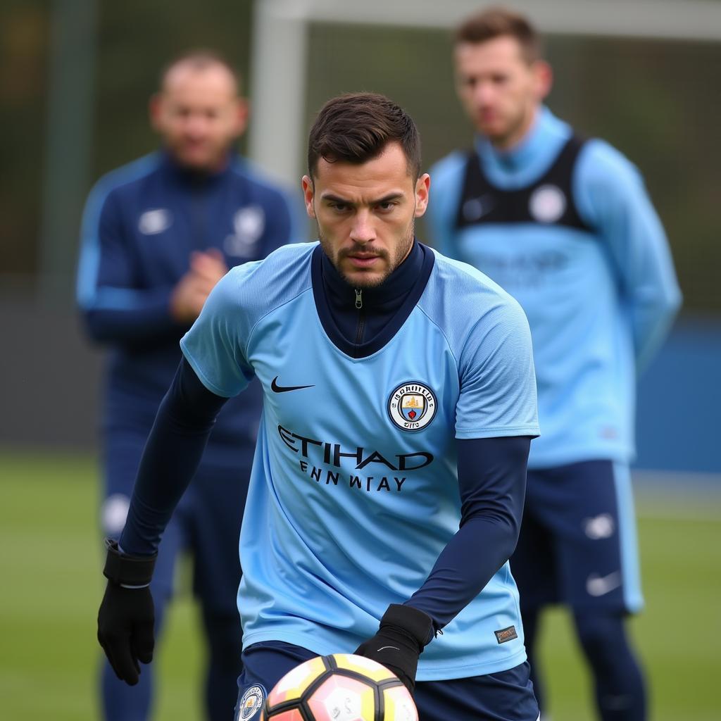 Erling Haaland trains during his first Premier League season with Manchester City.