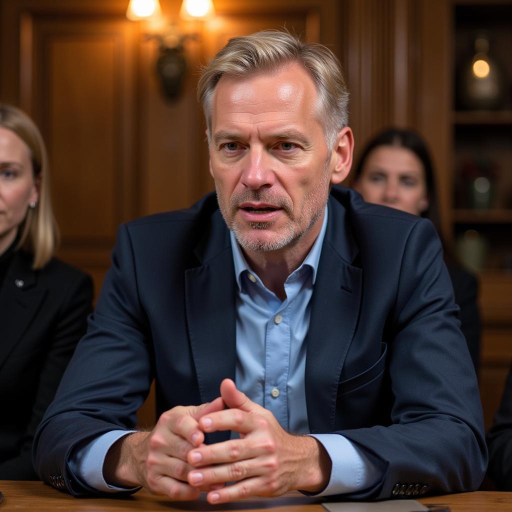 Erling Haaland speaking at a press conference