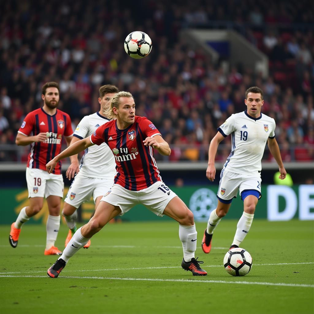 Haaland Providing an Assist in the Champions League