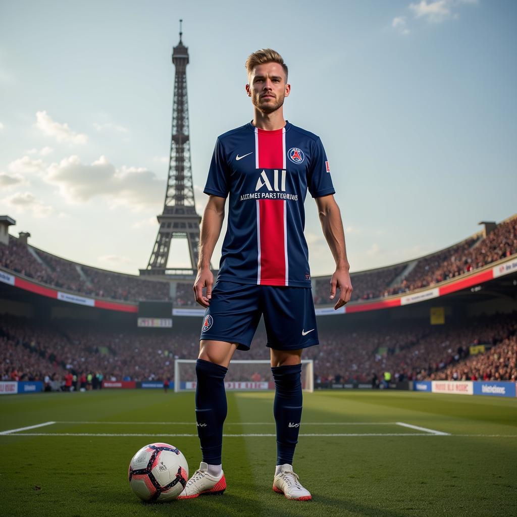 Erling Haaland in a PSG Jersey