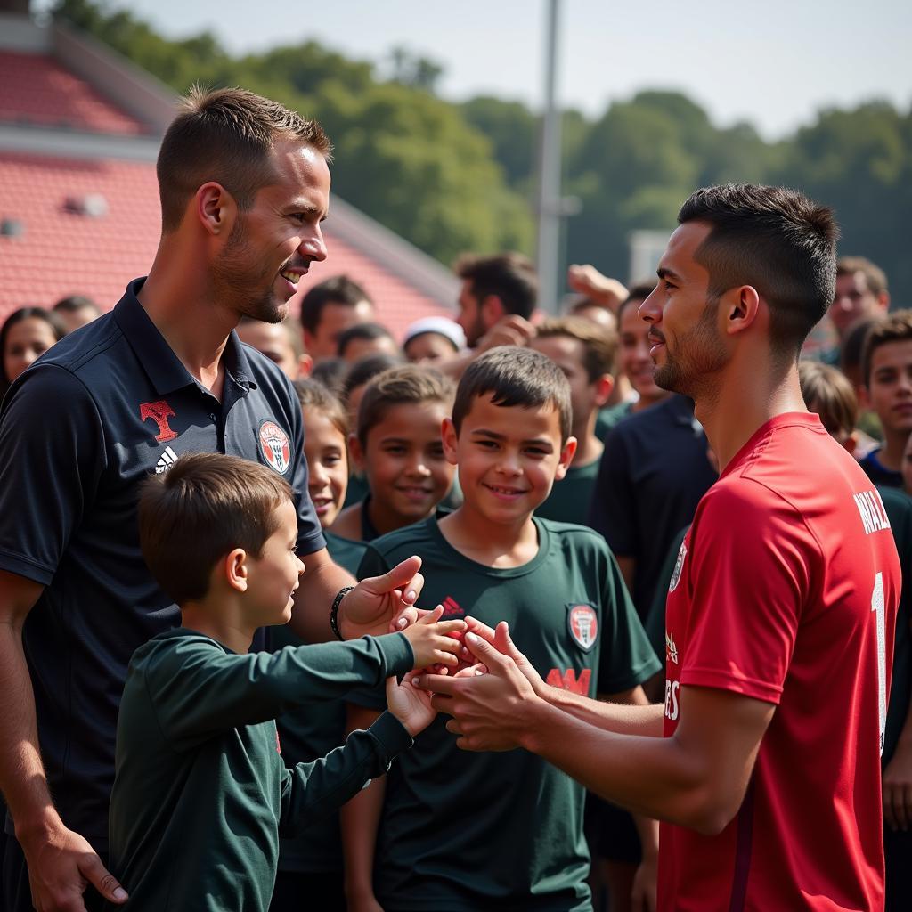 Haaland and Ronaldo Interacting with Fans