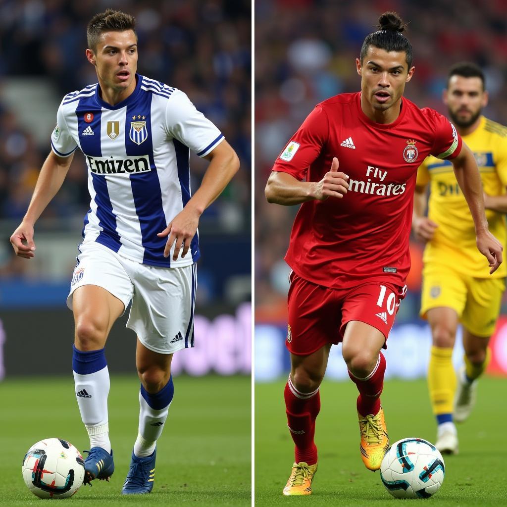 Contrasting playing styles of Haaland and Ronaldo