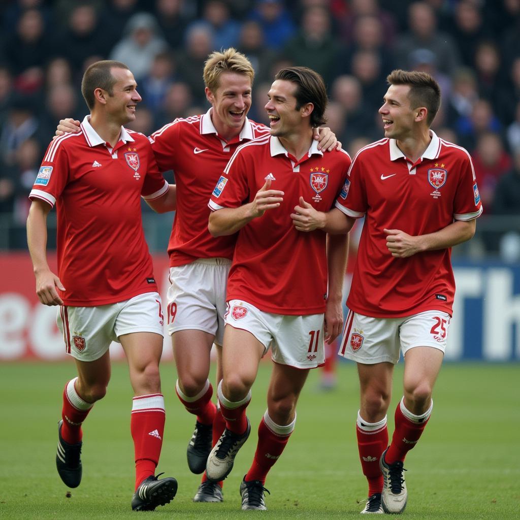 Haaland celebrates a goal in Salzburg jersey