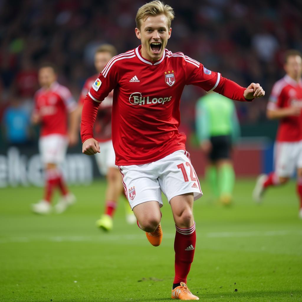 Erling Haaland celebrates a goal for RB Salzburg