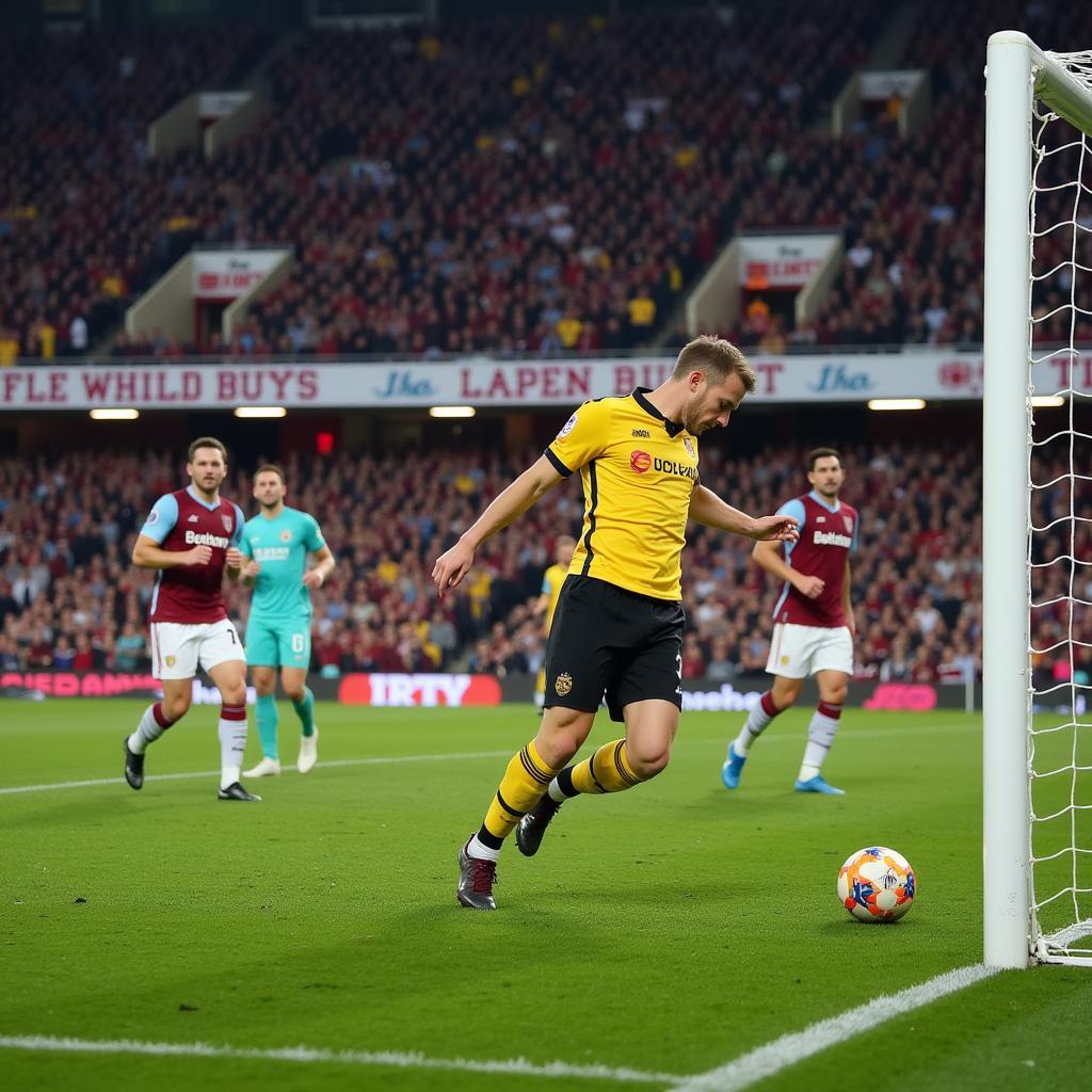 Haaland scores a stunning goal against West Ham.