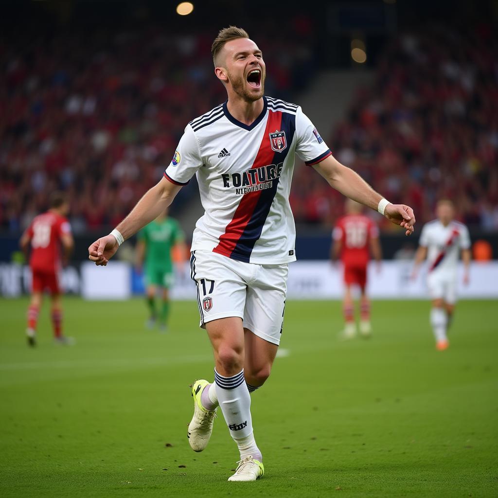 Haaland celebrates a goal for his club team