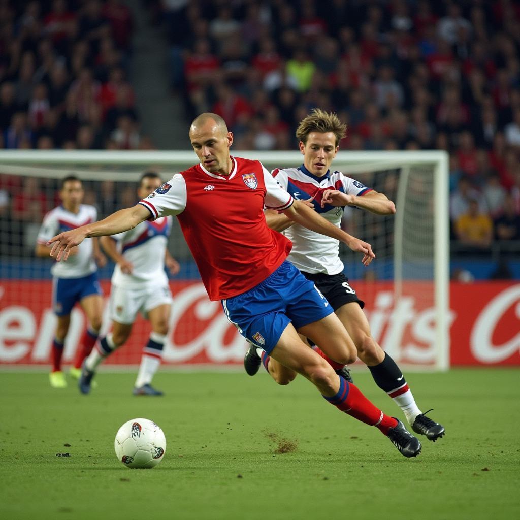 Erling Haaland in action, scoring a goal