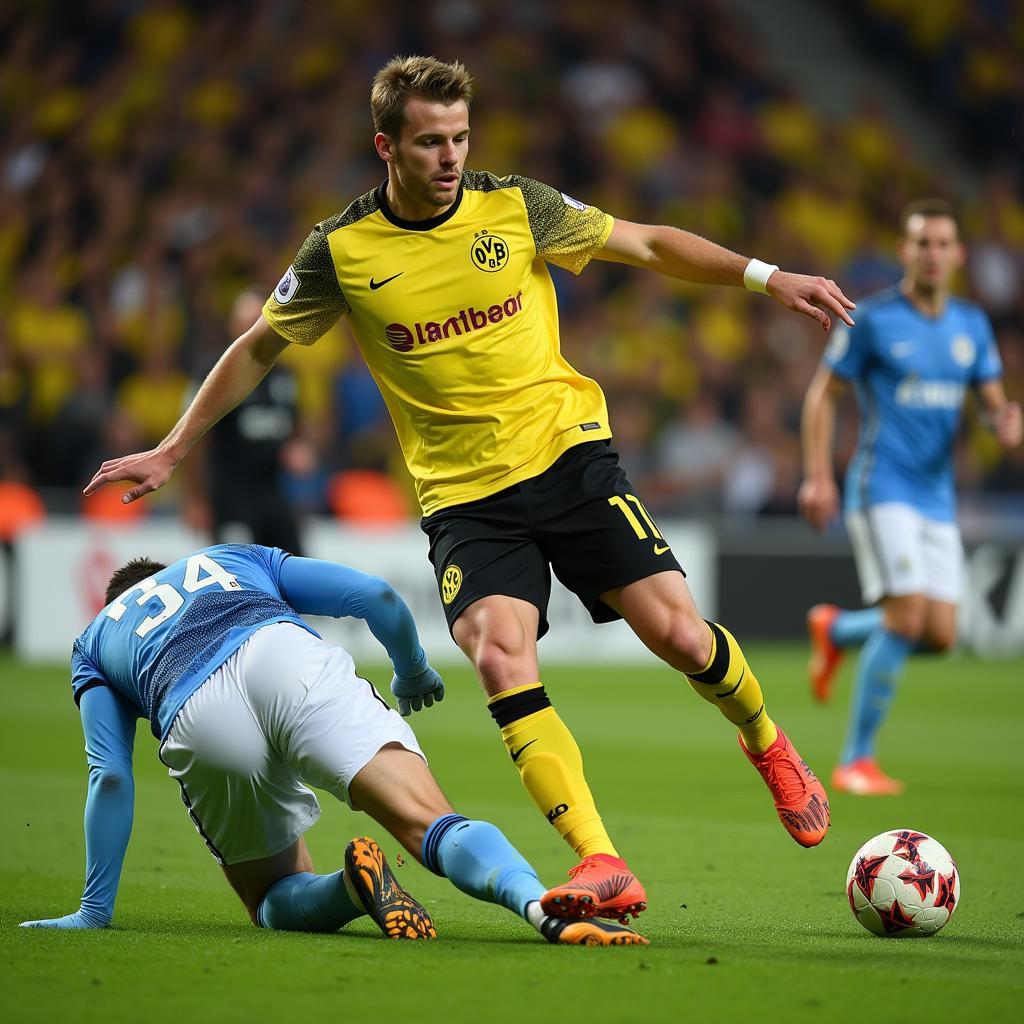 Haaland scores a goal for Borussia Dortmund