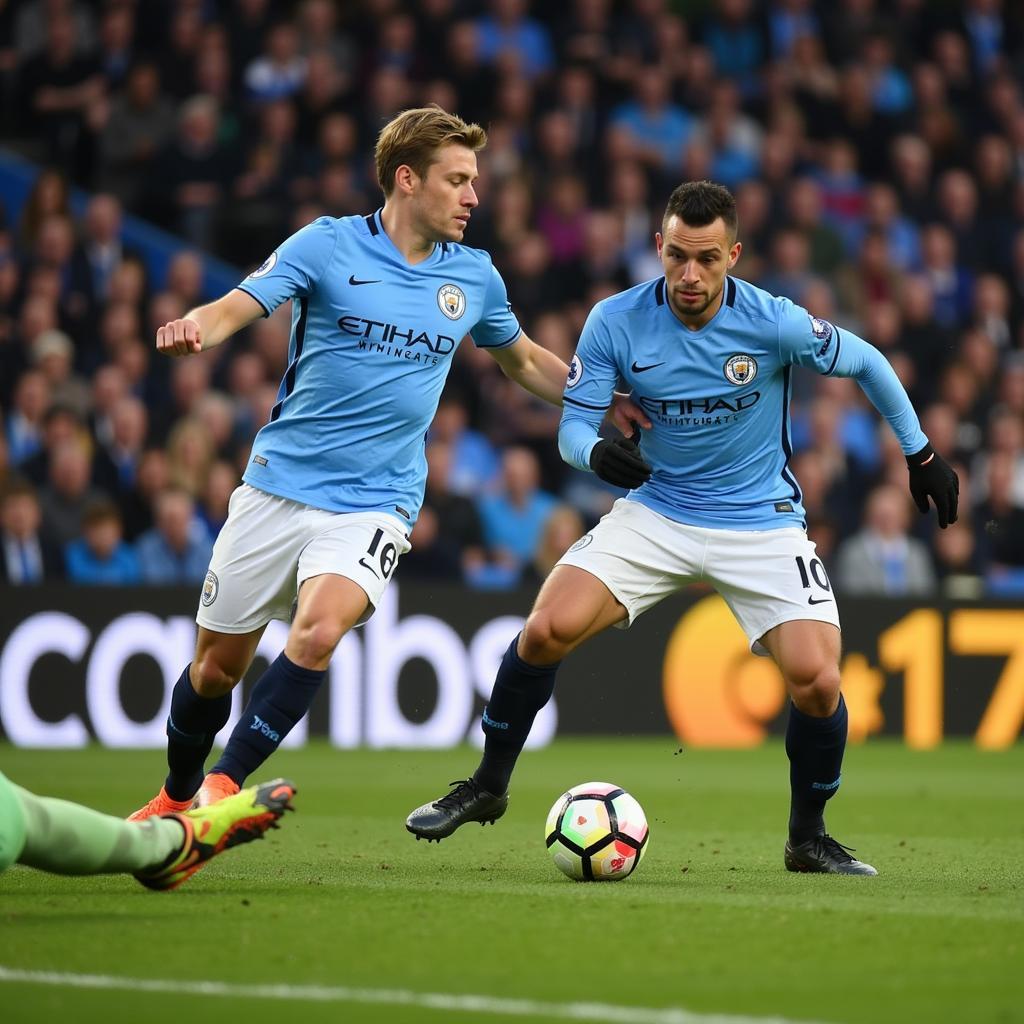 Haaland scores a goal for Manchester City