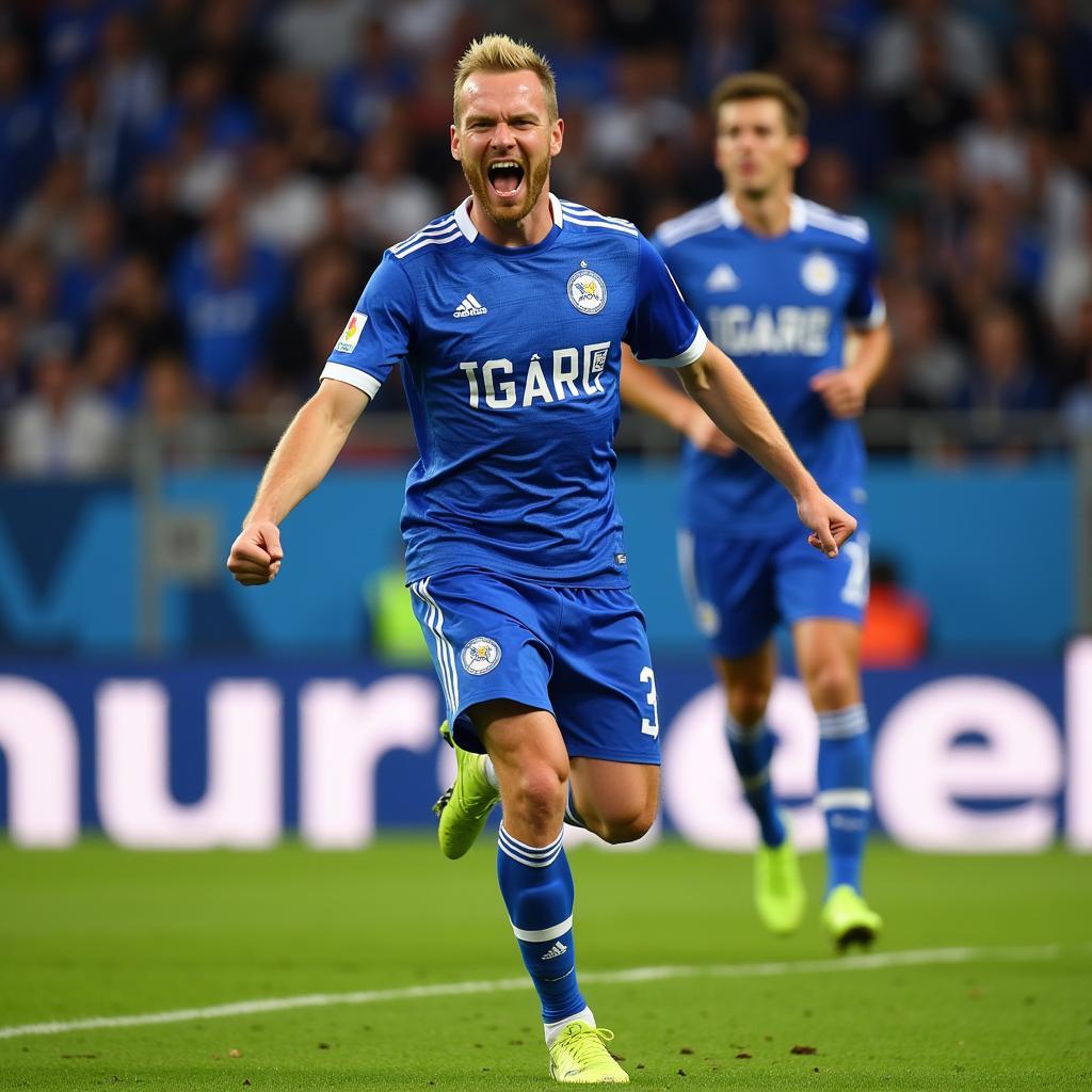 Haaland celebrates a goal for Molde FK