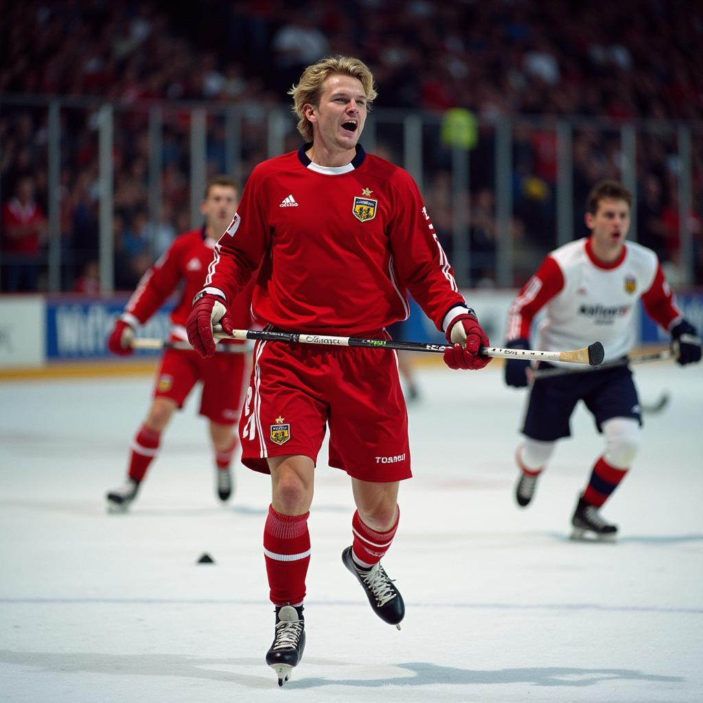 Erling Haaland celebrating a goal for Norway