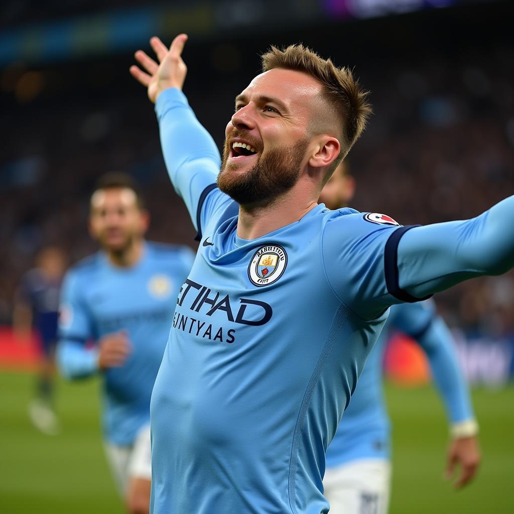 Haaland Celebrates a Hat-trick for Manchester City