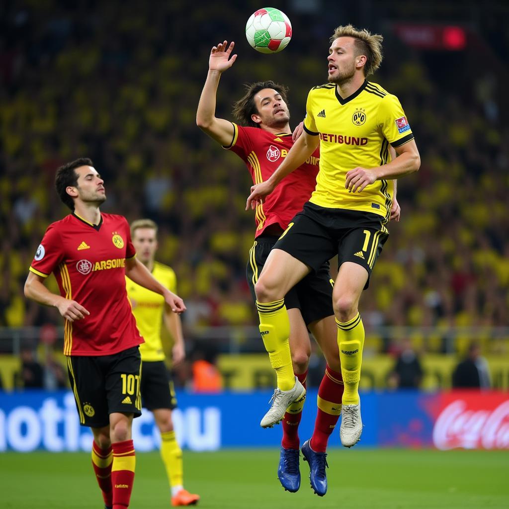 Haaland scores a powerful header for Borussia Dortmund