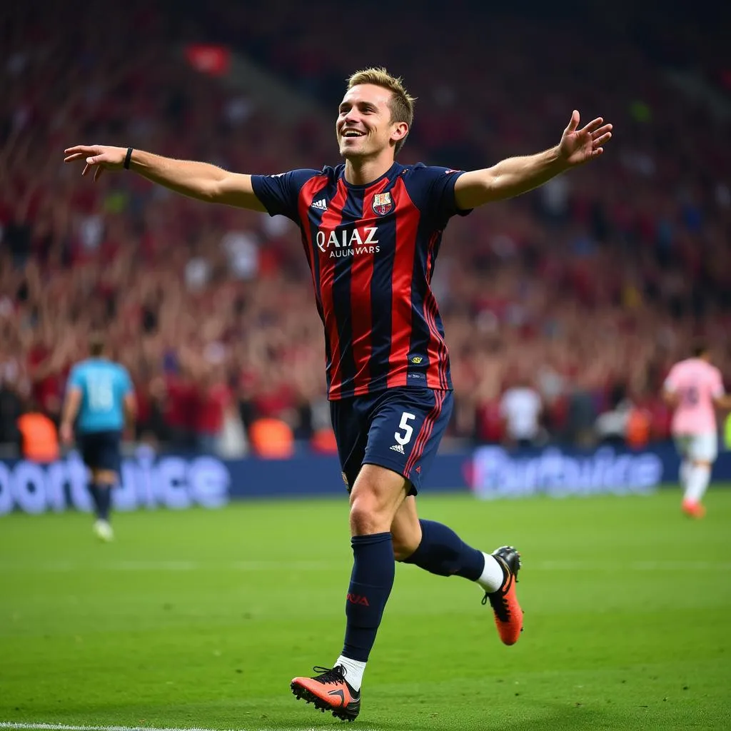 Haaland celebrates his wonder goal against PSG