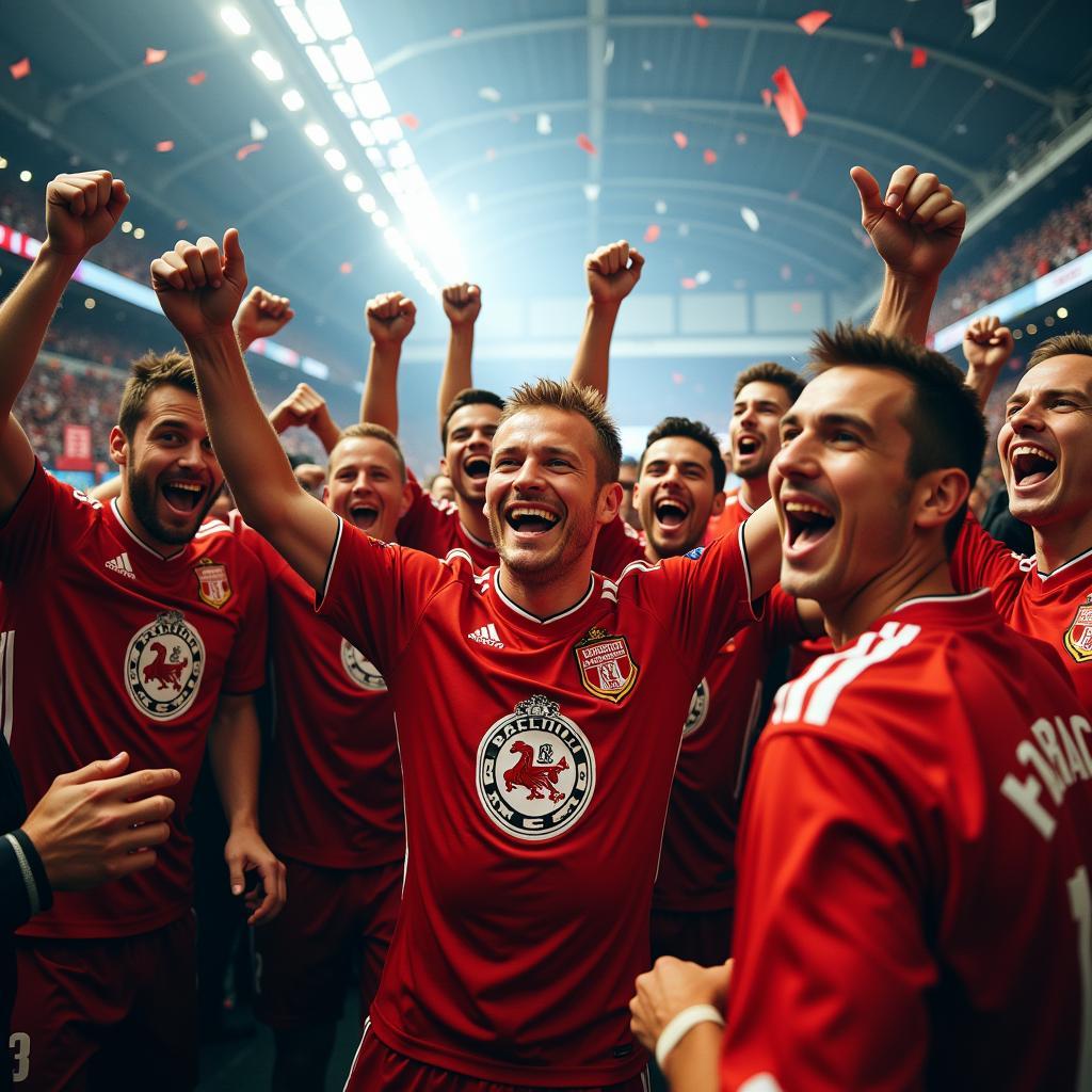 Erling Haaland celebrating a goal with teammates