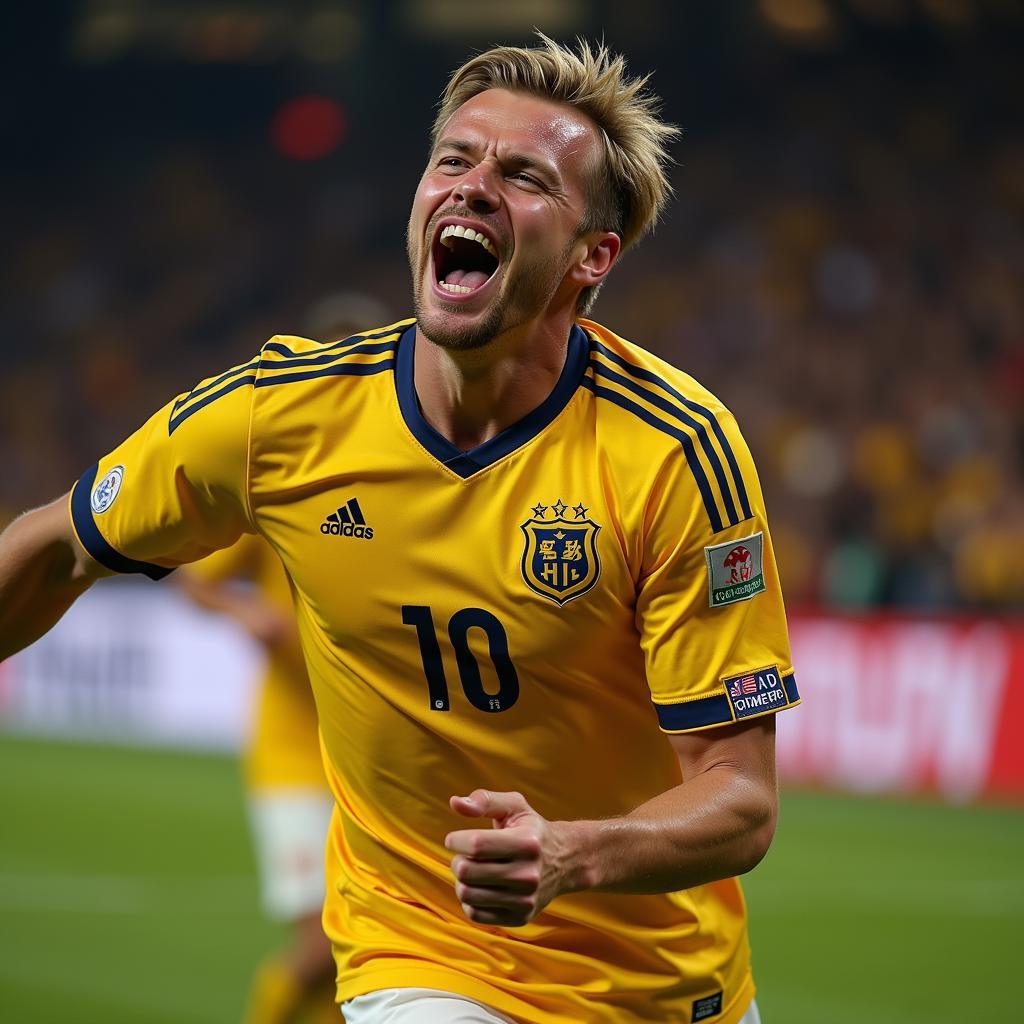 Erling Haaland celebrating a goal in September