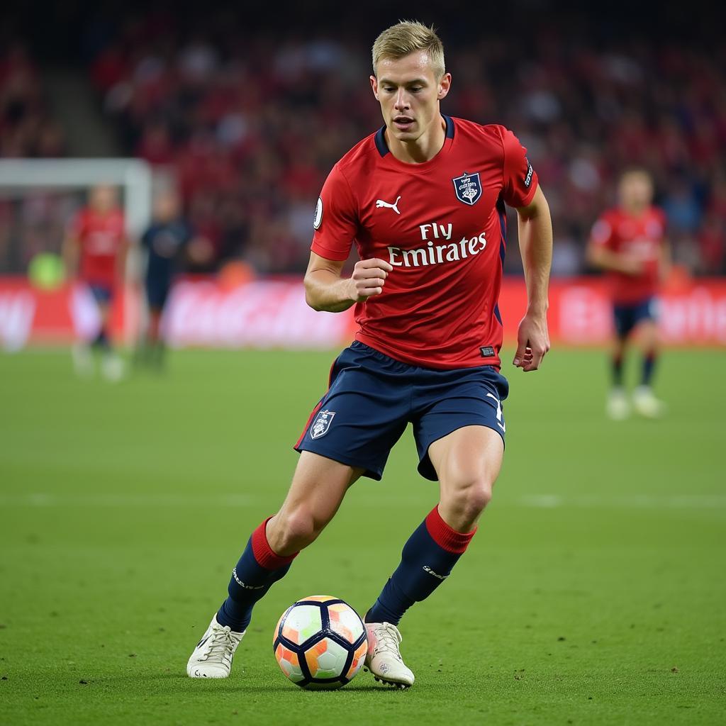 Erling Haaland with Short Hair Dominating the Pitch