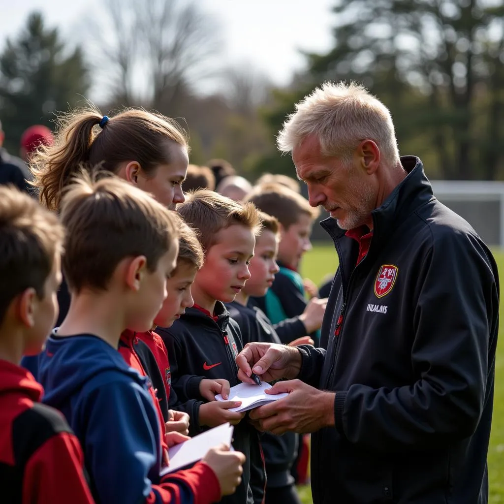 Haaland interacting with fans