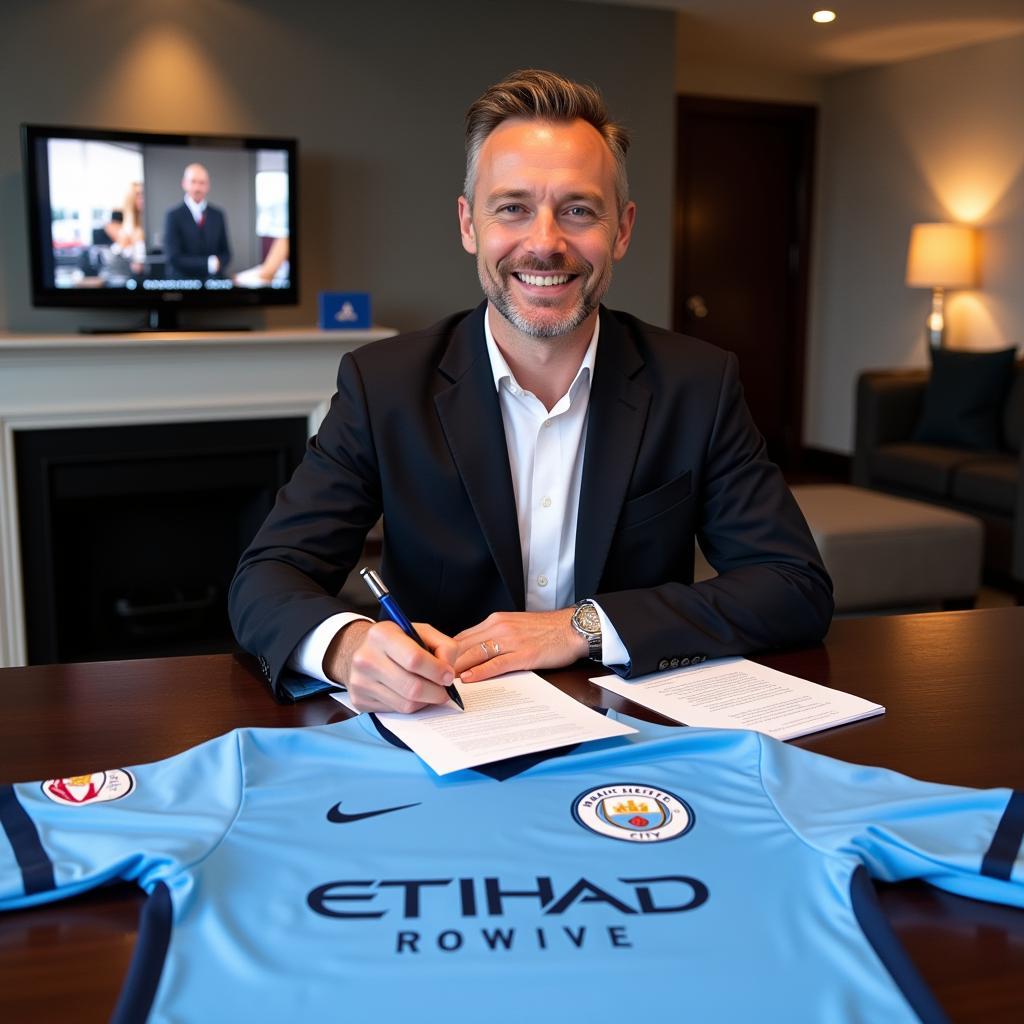 Haaland at Manchester City Signing Ceremony