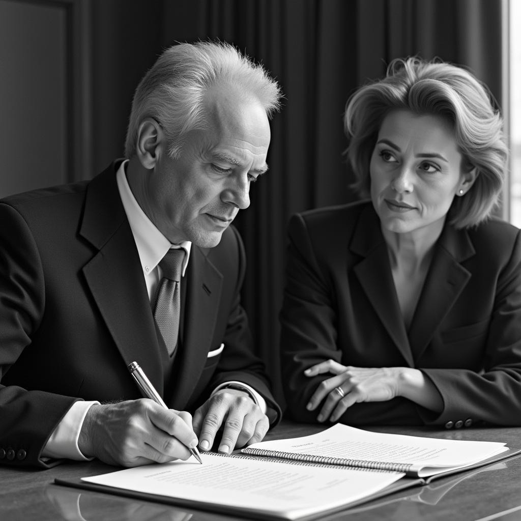 Erling Haaland signing a contract with Rafaela Pimenta by his side