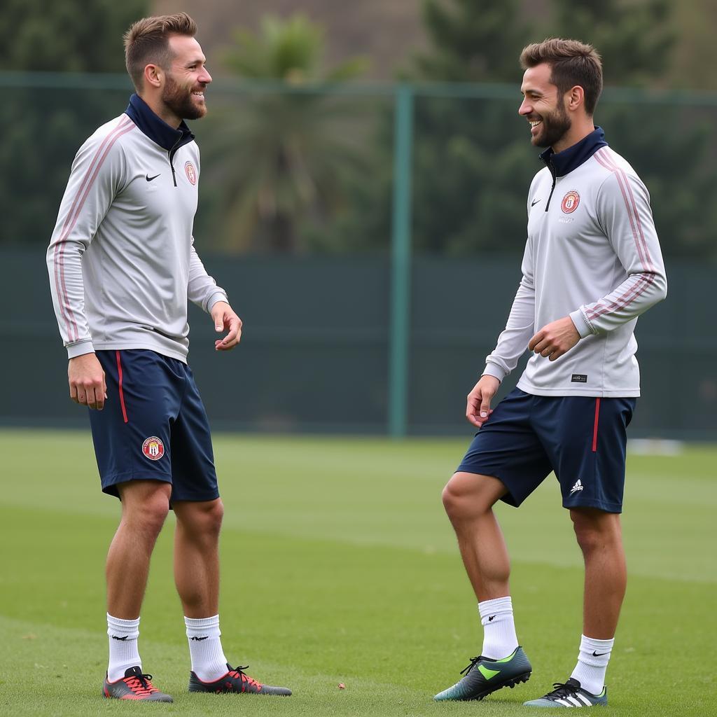 Haaland and Silva in training