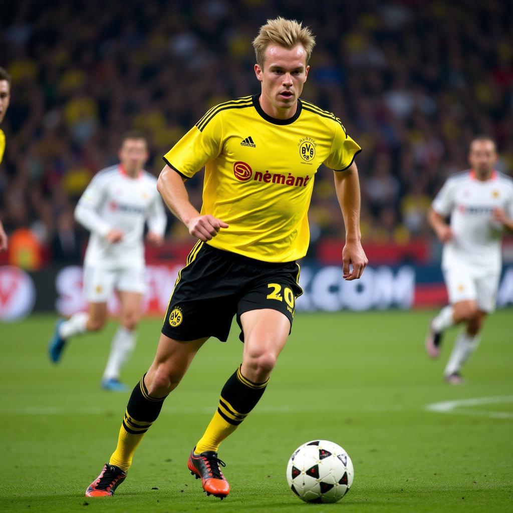 Haaland showcasing his skills during a Dortmund game