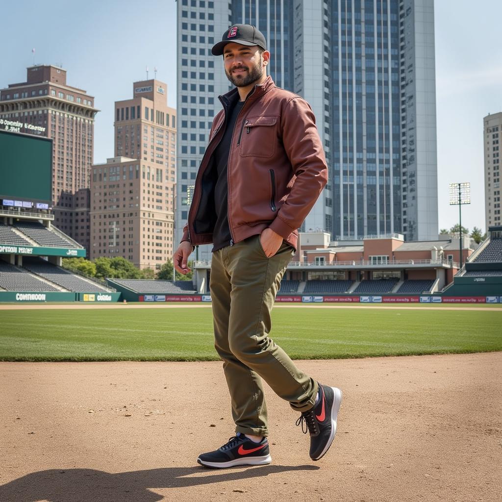 Haaland's Casual Shoes: Erling Haaland wearing casual shoes, showcasing his personal style off the pitch.