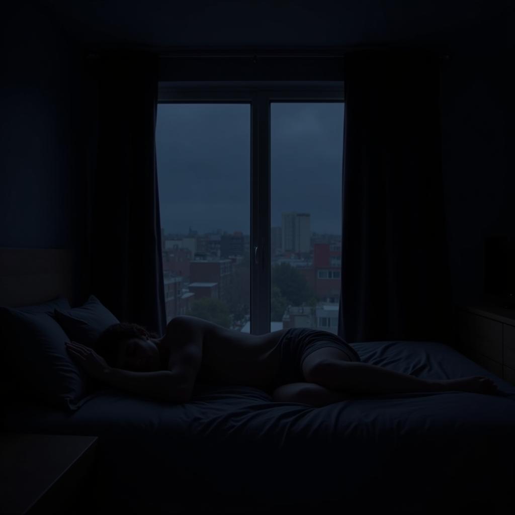 Erling Haaland sleeping soundly in a dark room