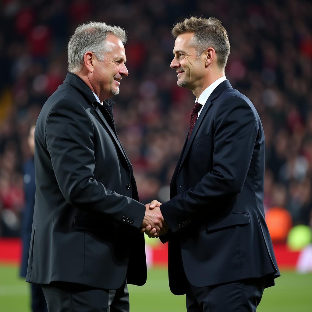 Haaland and Solskjaer shaking hands