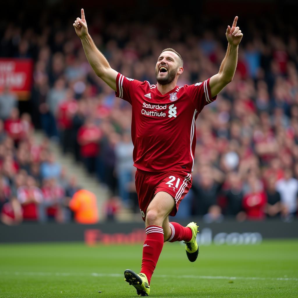 Haaland celebrating a goal against Southampton