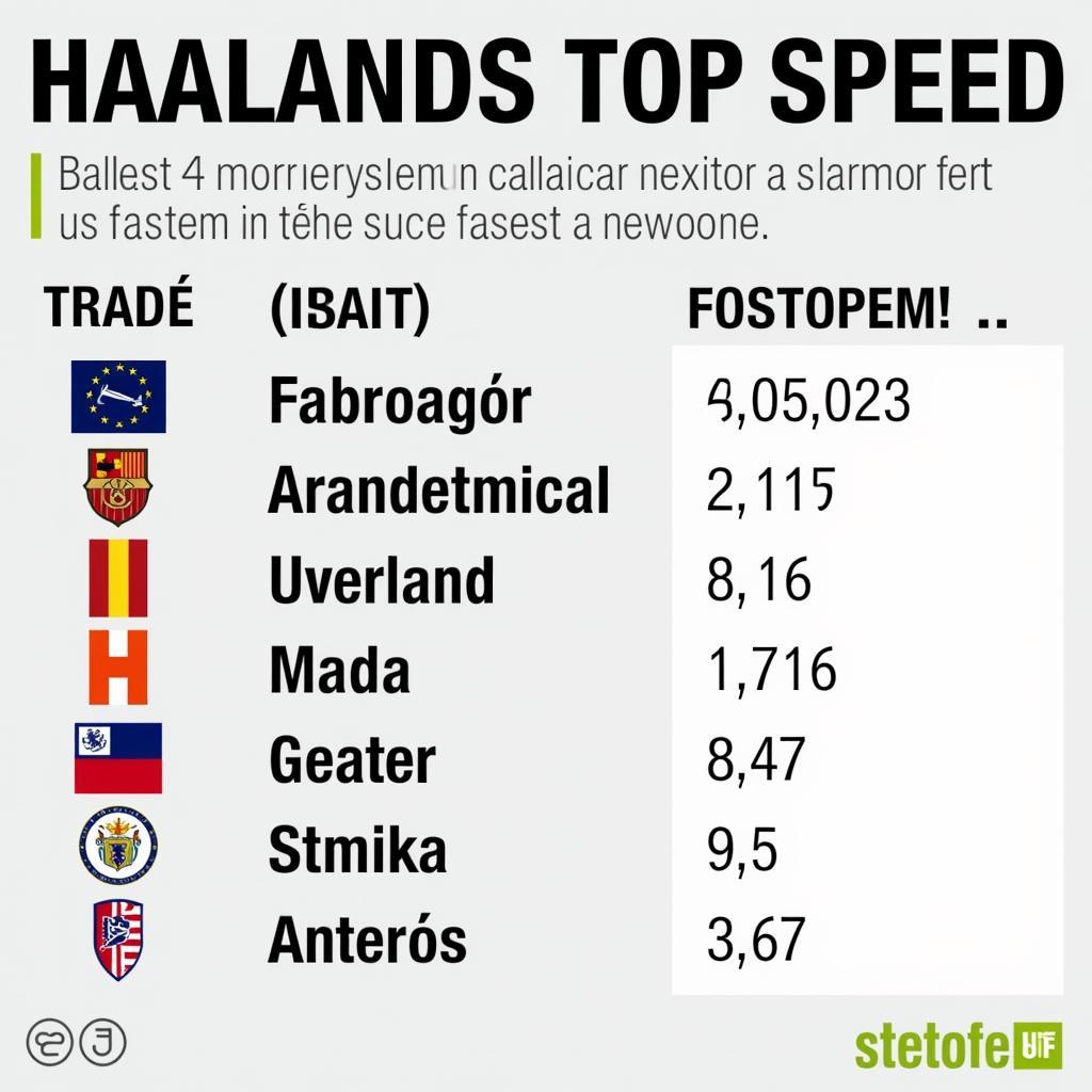 Haaland Speed Comparison Chart