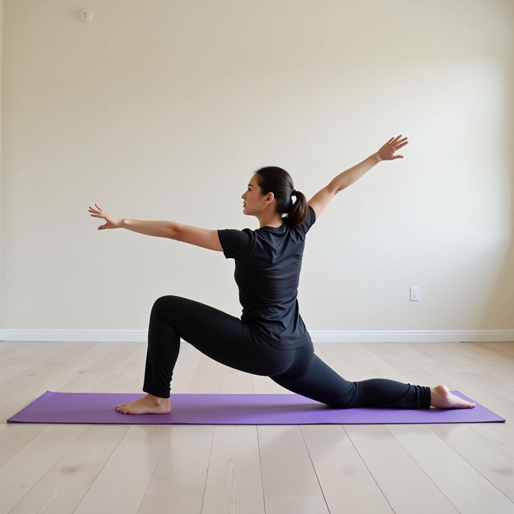 Haaland performing a hamstring stretch