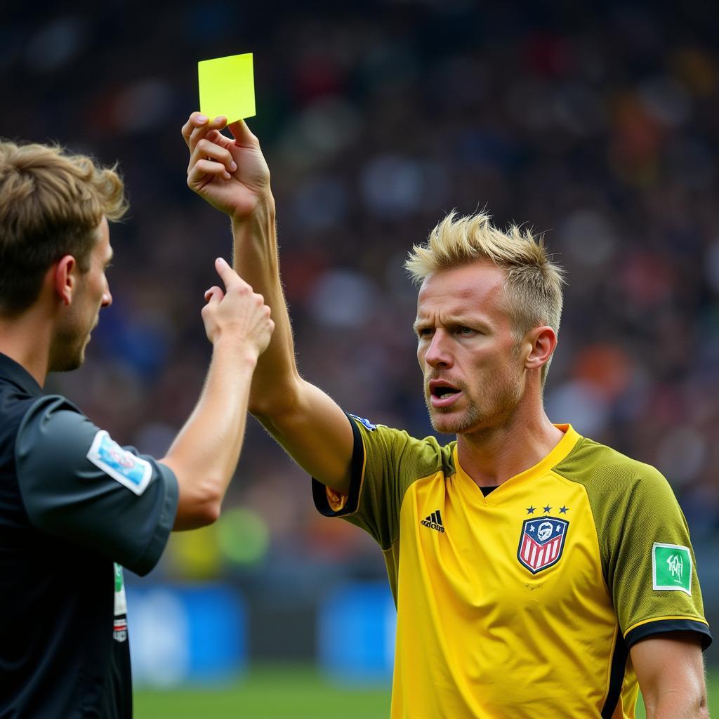 Erling Haaland Receiving a Yellow Card