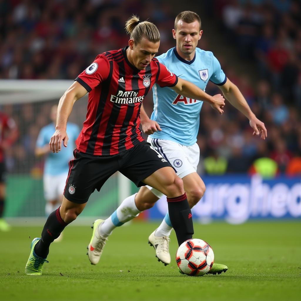 Erling Haaland taking a shot on goal