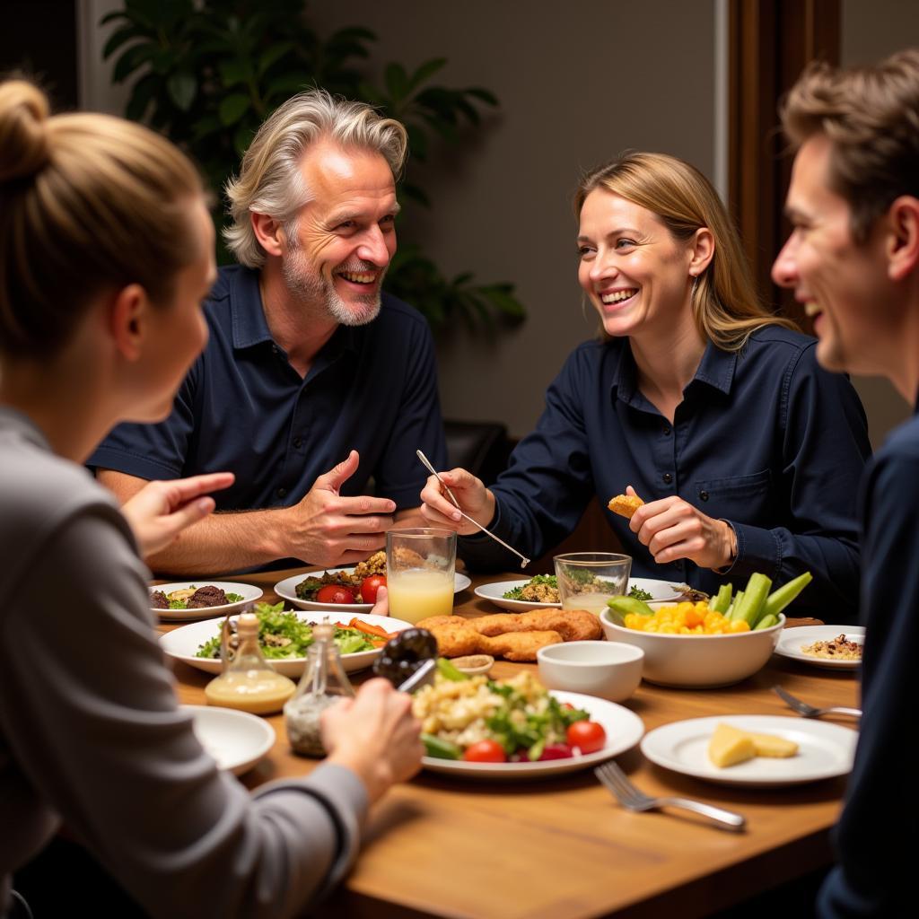 Erling Haaland enjoys a team dinner