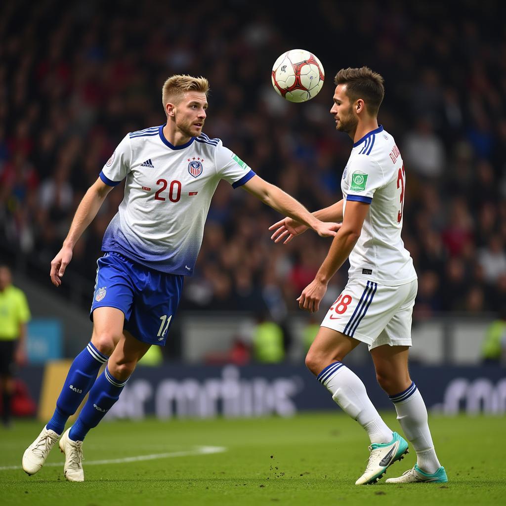 Erling Haaland receiving a pass from a teammate